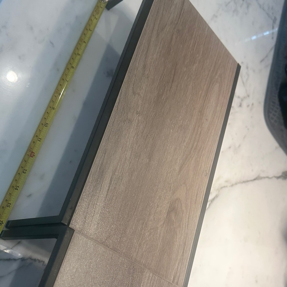Two-Tier Modern Shelf with Black Frame - Picture 5 of 12
